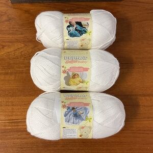 Bernal Softee Baby White Acrylic Yarn 02000 Lot Of 3